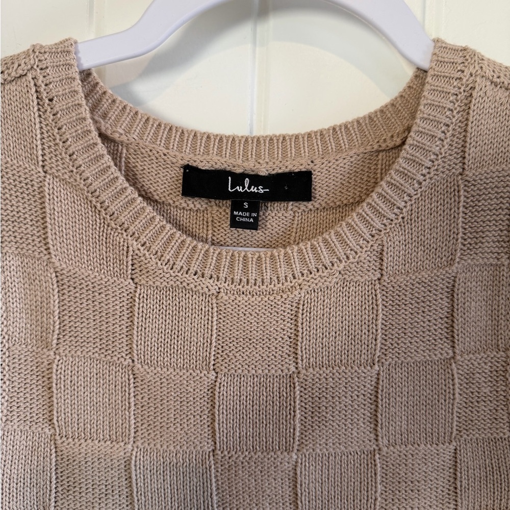 Lulu's Beige Knit Sweater Top - Picture 3 of 3